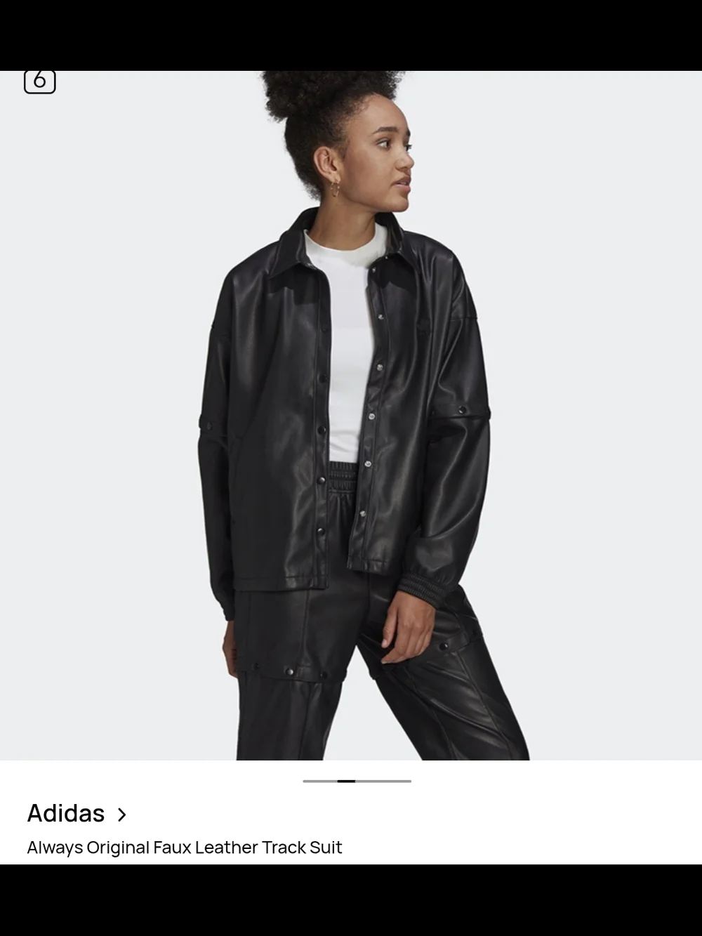 Adidas Originals Faux Leather Track Jacket - Picture 4 of 5